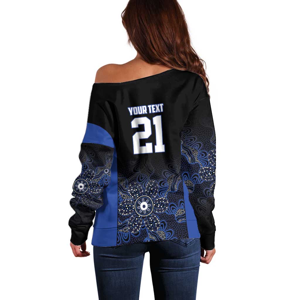 Basketball Custom Melbourne Off Shoulder Sweater Simple Australian Dot Art - Aussie Hoodie