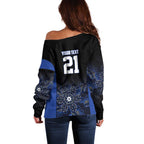 Basketball Custom Melbourne Off Shoulder Sweater Simple Australian Dot Art - Aussie Hoodie