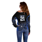 Basketball Custom Melbourne Off Shoulder Sweater Simple Australian Dot Art - Aussie Hoodie