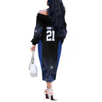 Basketball Custom Melbourne Off The Shoulder Long Sleeve Dress Simple Australian Dot Art - Aussie Hoodie