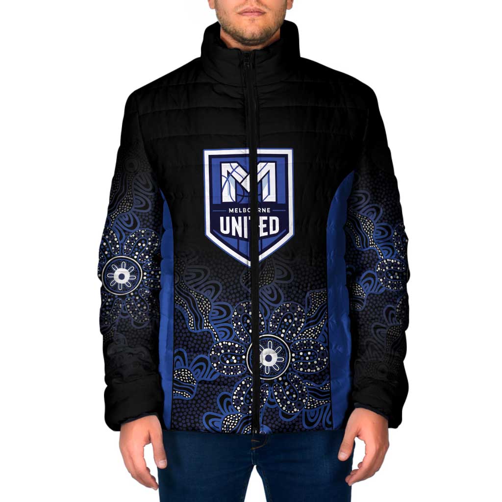 Basketball Custom Melbourne Padded Jacket Simple Australian Dot Art - Aussie Hoodie