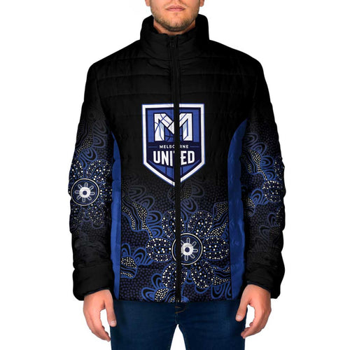 Basketball Custom Melbourne Padded Jacket Simple Australian Dot Art - Aussie Hoodie