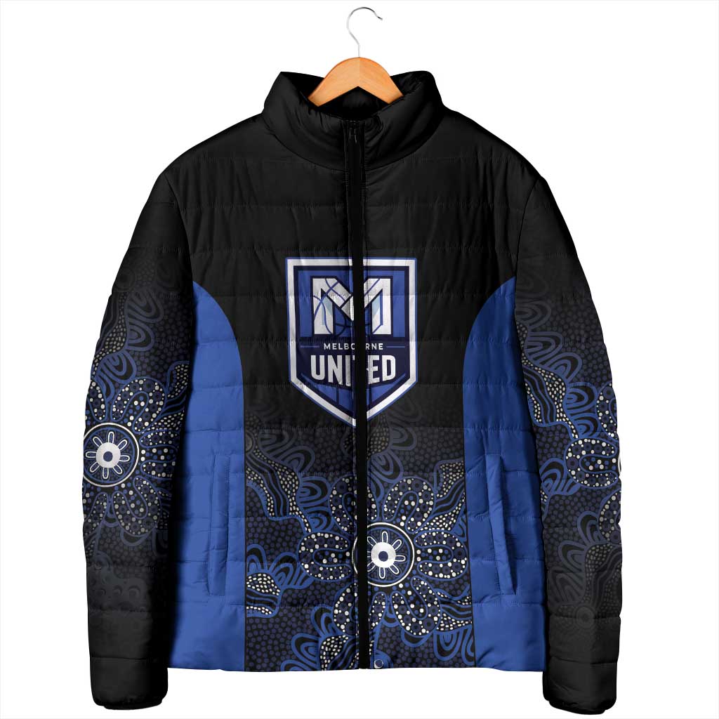 Basketball Custom Melbourne Padded Jacket Simple Australian Dot Art - Aussie Hoodie