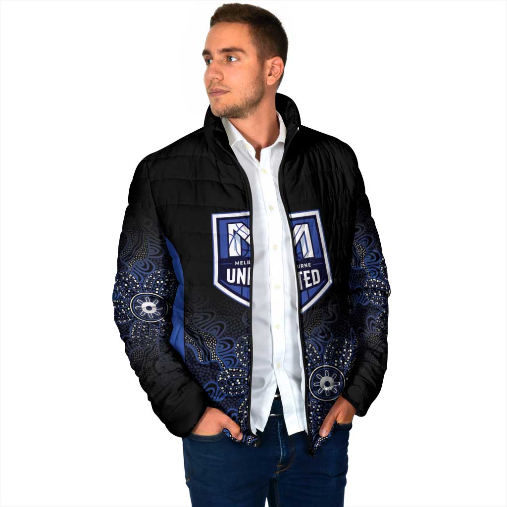 Basketball Custom Melbourne Padded Jacket Simple Australian Dot Art - Aussie Hoodie
