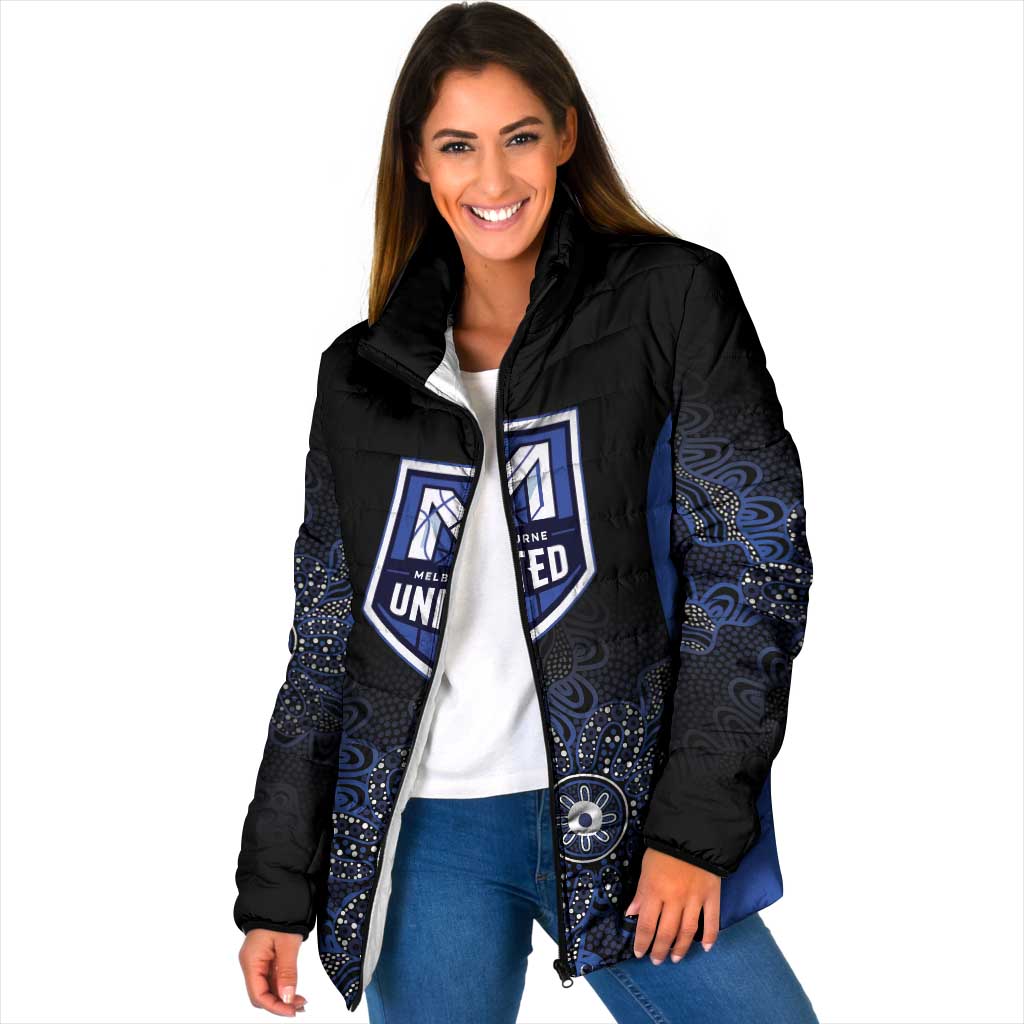 Basketball Custom Melbourne Padded Jacket Simple Australian Dot Art - Aussie Hoodie