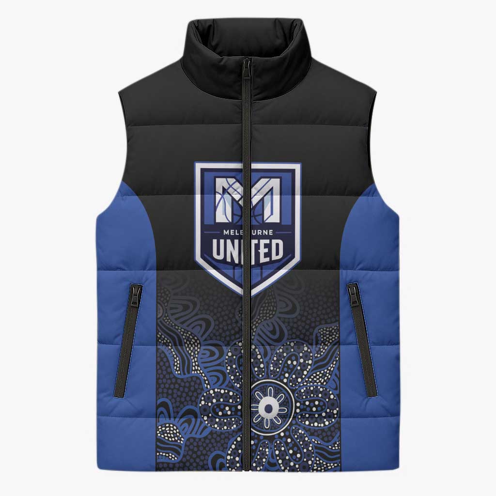 Basketball Custom Melbourne Sleeveless Puffer Jacket Simple Australian Dot Art - Aussie Hoodie