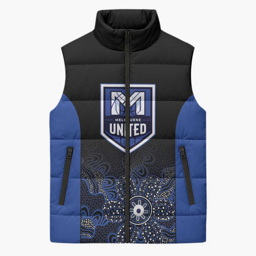 Basketball Custom Melbourne Sleeveless Puffer Jacket Simple Australian Dot Art - Aussie Hoodie