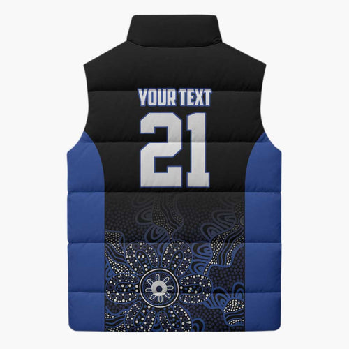 Basketball Custom Melbourne Sleeveless Puffer Jacket Simple Australian Dot Art - Aussie Hoodie