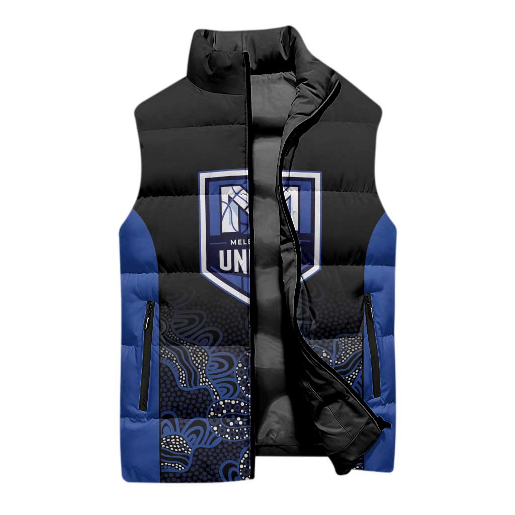 Basketball Custom Melbourne Sleeveless Puffer Jacket Simple Australian Dot Art - Aussie Hoodie