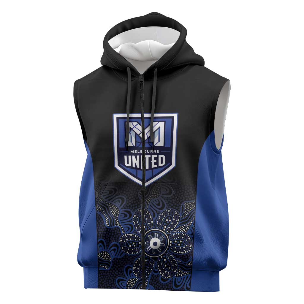 Basketball Custom Melbourne Sleeveless Zip Hoodie Simple Australian Dot Art LT9