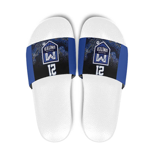 Basketball Custom Melbourne Slide Sandals Simple Australian Dot Art - Aussie Hoodie