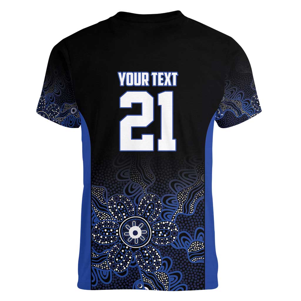 Basketball Custom Melbourne Women V-Neck T-Shirt Simple Australian Dot Art - Aussie Hoodie