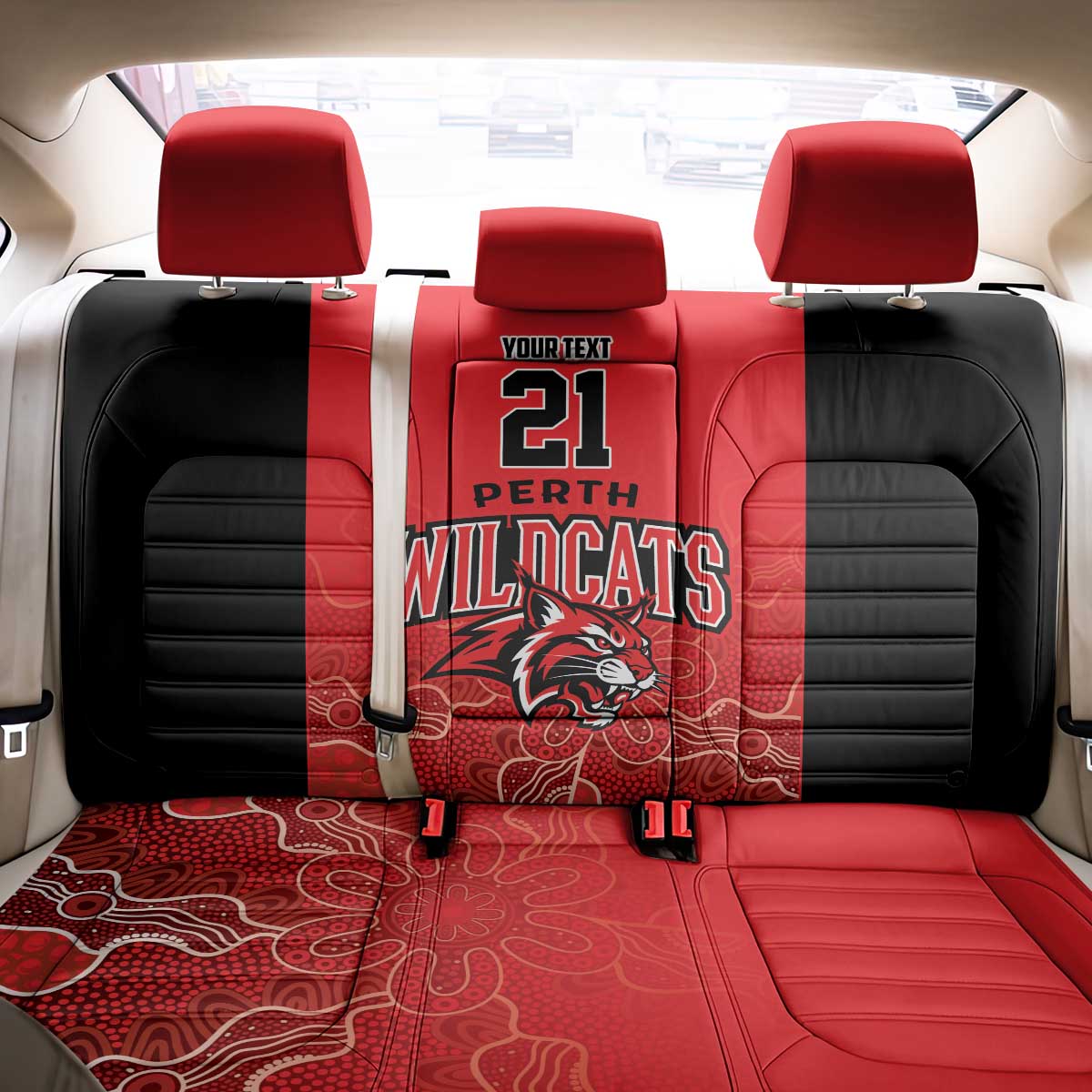 Basketball Custom Perth Back Car Seat Cover Simple Australian Dot Art - Aussie Hoodie