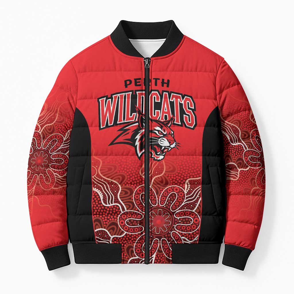 Basketball Custom Perth Bomber Puffer Jacket Simple Australian Dot Art - Aussie Hoodie