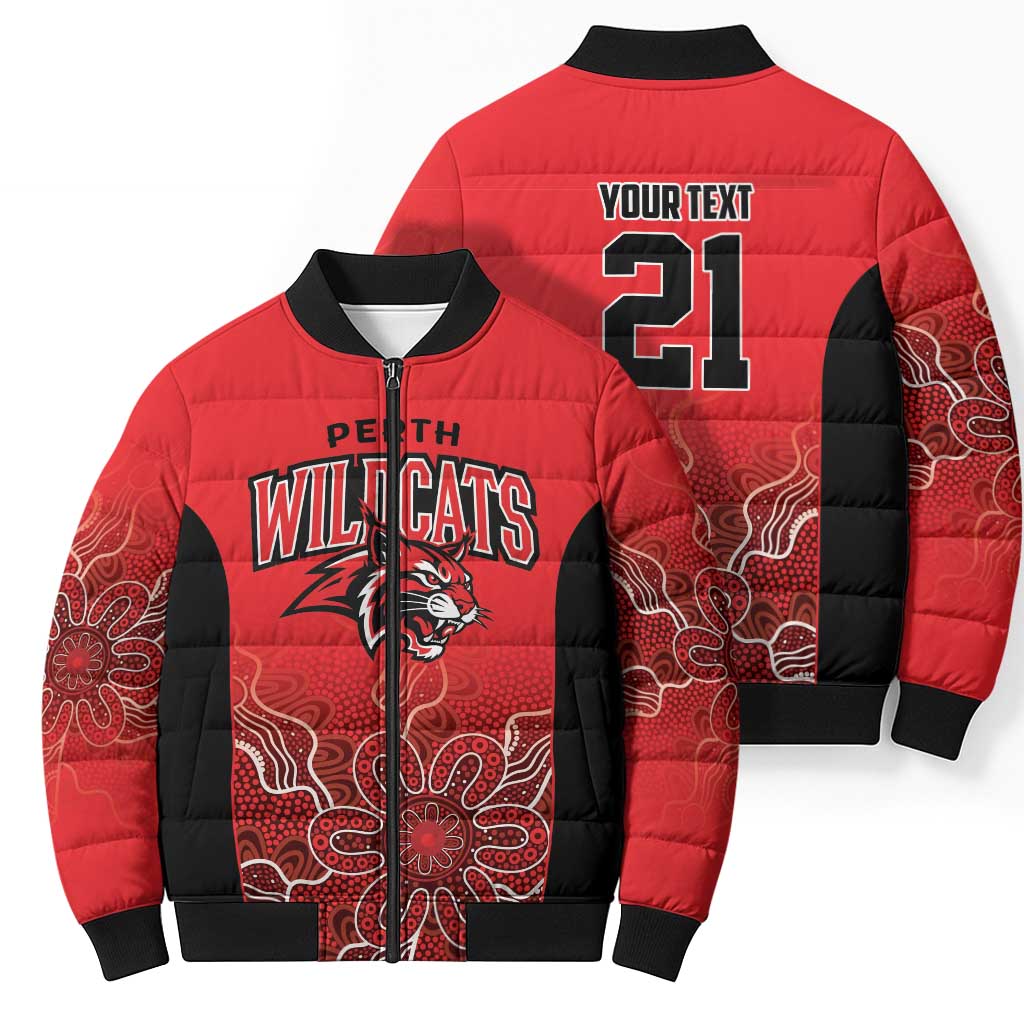 Basketball Custom Perth Bomber Puffer Jacket Simple Australian Dot Art - Aussie Hoodie