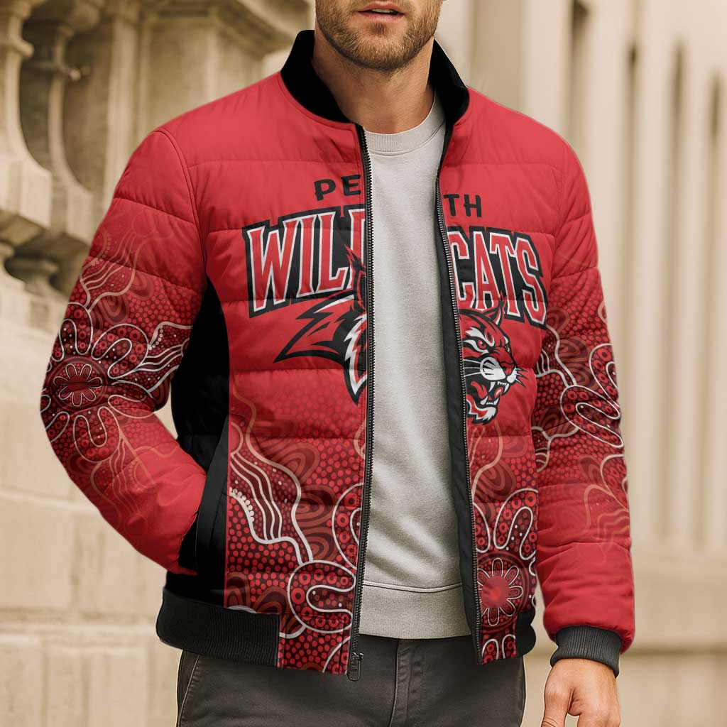 Basketball Custom Perth Bomber Puffer Jacket Simple Australian Dot Art - Aussie Hoodie