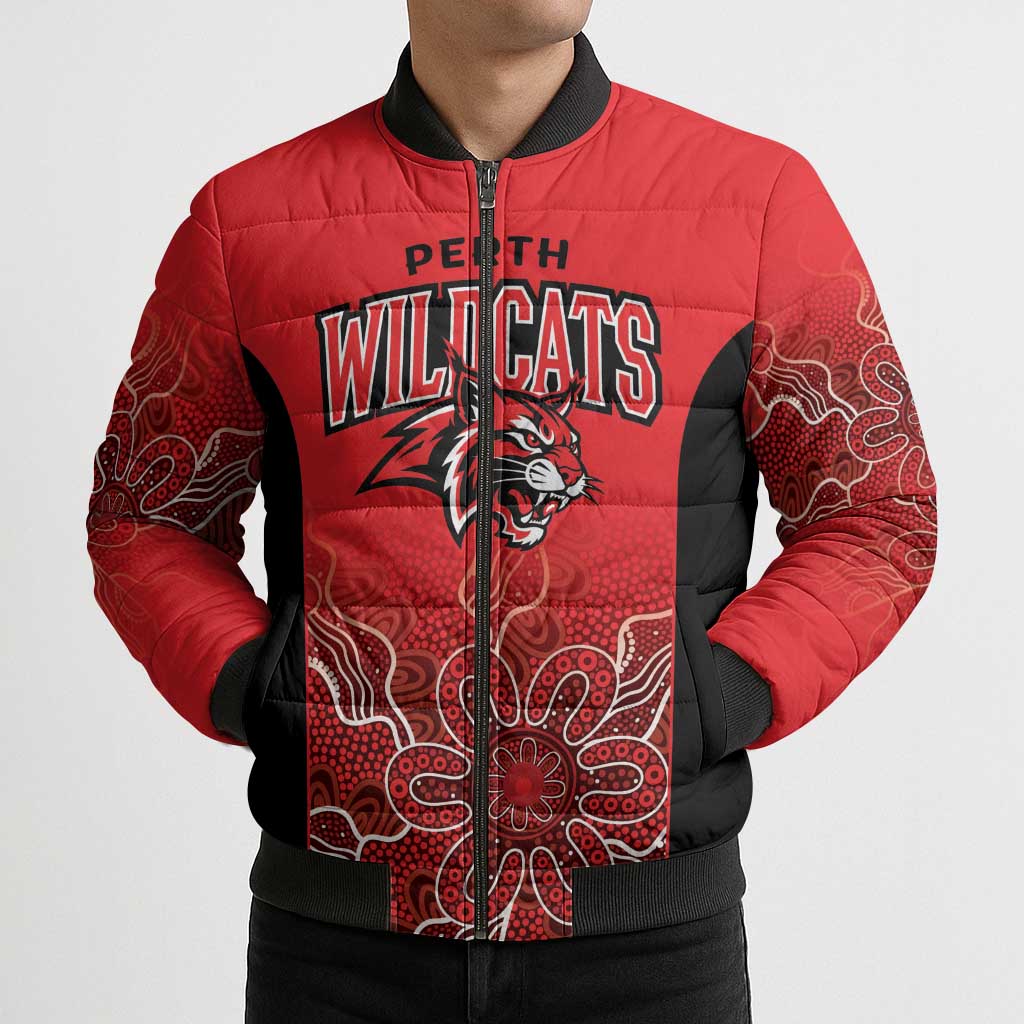 Basketball Custom Perth Bomber Puffer Jacket Simple Australian Dot Art - Aussie Hoodie