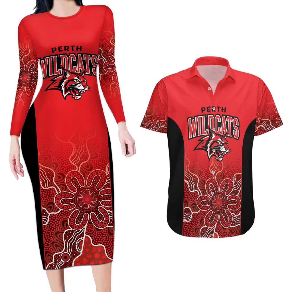 Basketball Custom Perth Couples Matching Long Sleeve Bodycon Dress and Hawaiian Shirt Simple Australian Dot Art - Aussie Hoodie