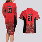 Basketball Custom Perth Couples Matching Long Sleeve Bodycon Dress and Hawaiian Shirt Simple Australian Dot Art - Aussie Hoodie