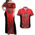 Basketball Custom Perth Couples Matching Off Shoulder Maxi Dress and Hawaiian Shirt Simple Australian Dot Art - Aussie Hoodie