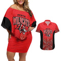Basketball Custom Perth Couples Matching Off Shoulder Short Dress and Hawaiian Shirt Simple Australian Dot Art - Aussie Hoodie