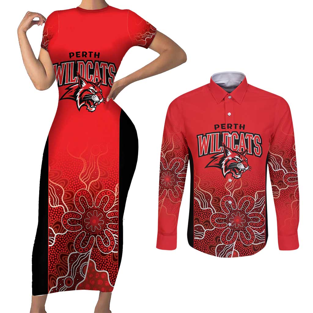 Basketball Custom Perth Couples Matching Short Sleeve Bodycon Dress and Long Sleeve Button Shirt Simple Australian Dot Art - Aussie Hoodie