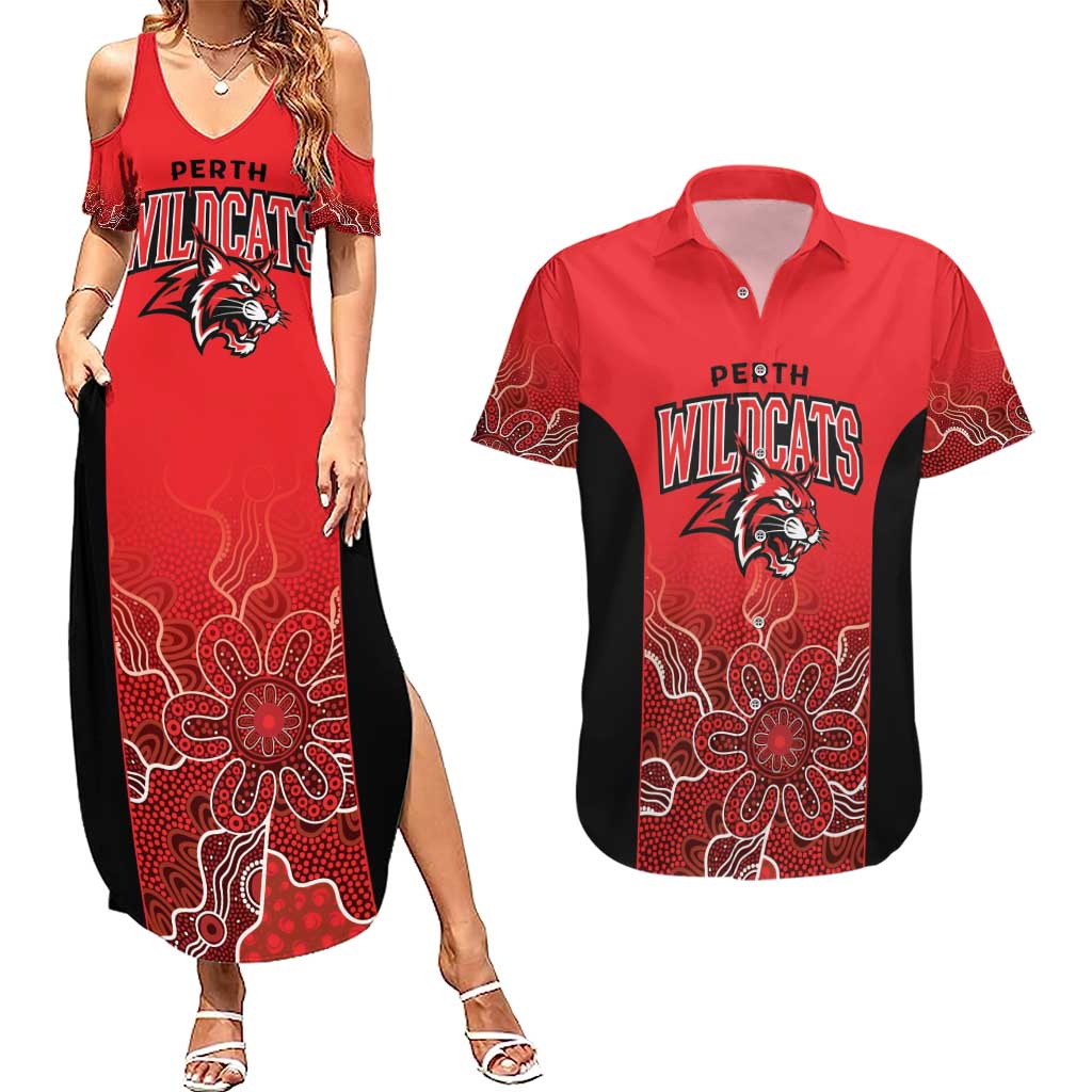 Basketball Custom Perth Couples Matching Summer Maxi Dress and Hawaiian Shirt Simple Australian Dot Art - Aussie Hoodie