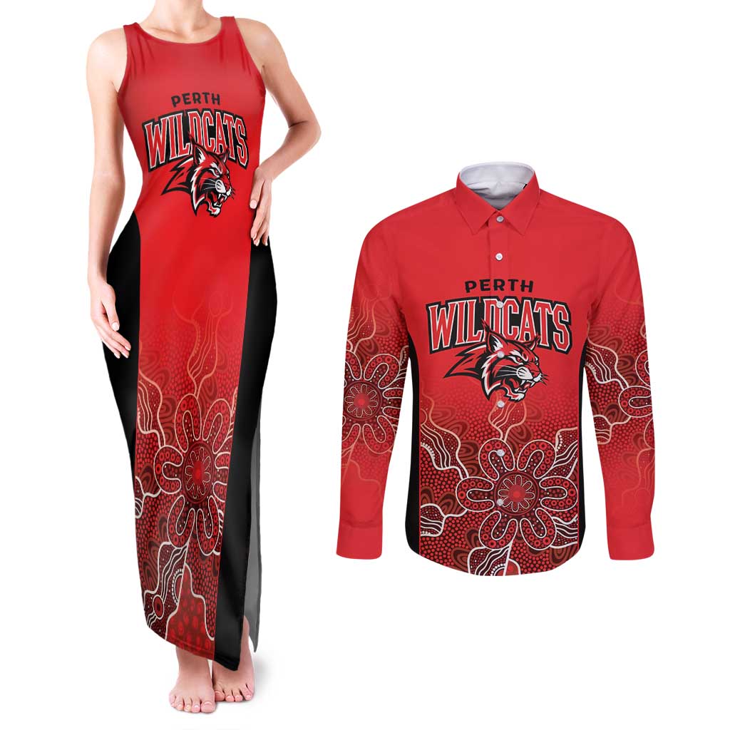 Basketball Custom Perth Couples Matching Tank Maxi Dress and Long Sleeve Button Shirt Simple Australian Dot Art - Aussie Hoodie
