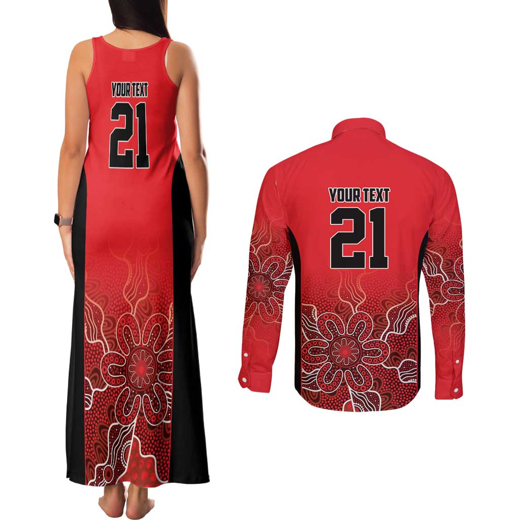 Basketball Custom Perth Couples Matching Tank Maxi Dress and Long Sleeve Button Shirt Simple Australian Dot Art - Aussie Hoodie
