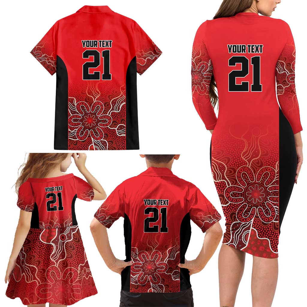 Basketball Custom Perth Family Matching Long Sleeve Bodycon Dress and Hawaiian Shirt Simple Australian Dot Art - Aussie Hoodie