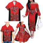 Basketball Custom Perth Family Matching Off The Shoulder Long Sleeve Dress and Hawaiian Shirt Simple Australian Dot Art - Aussie Hoodie