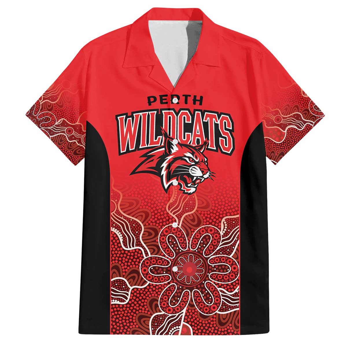 Basketball Custom Perth Family Matching Off The Shoulder Long Sleeve Dress and Hawaiian Shirt Simple Australian Dot Art - Aussie Hoodie
