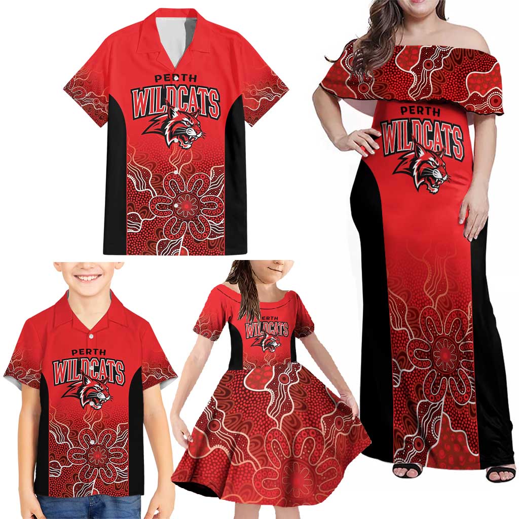 Basketball Custom Perth Family Matching Off Shoulder Maxi Dress and Hawaiian Shirt Simple Australian Dot Art - Aussie Hoodie