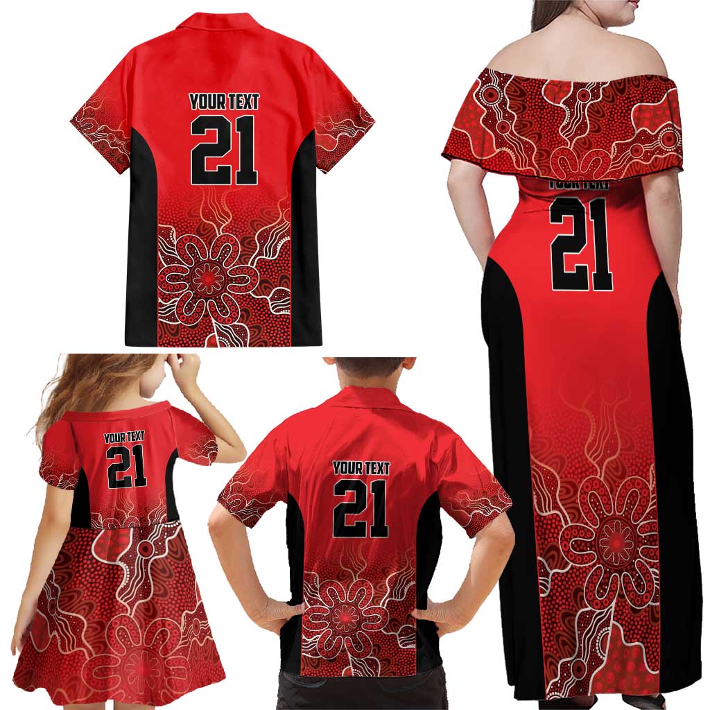 Basketball Custom Perth Family Matching Off Shoulder Maxi Dress and Hawaiian Shirt Simple Australian Dot Art - Aussie Hoodie