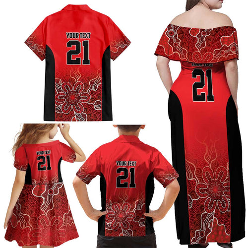 Basketball Custom Perth Family Matching Off Shoulder Maxi Dress and Hawaiian Shirt Simple Australian Dot Art - Aussie Hoodie