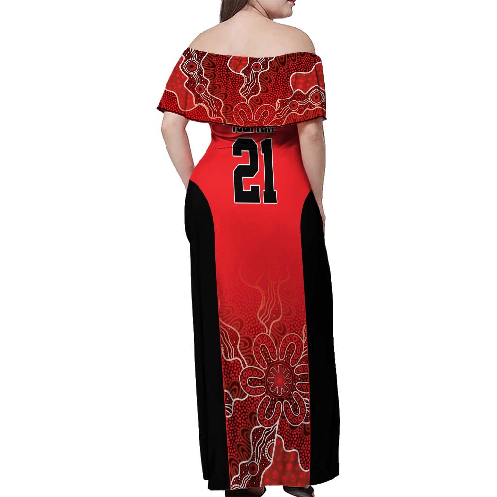 Basketball Custom Perth Family Matching Off Shoulder Maxi Dress and Hawaiian Shirt Simple Australian Dot Art - Aussie Hoodie