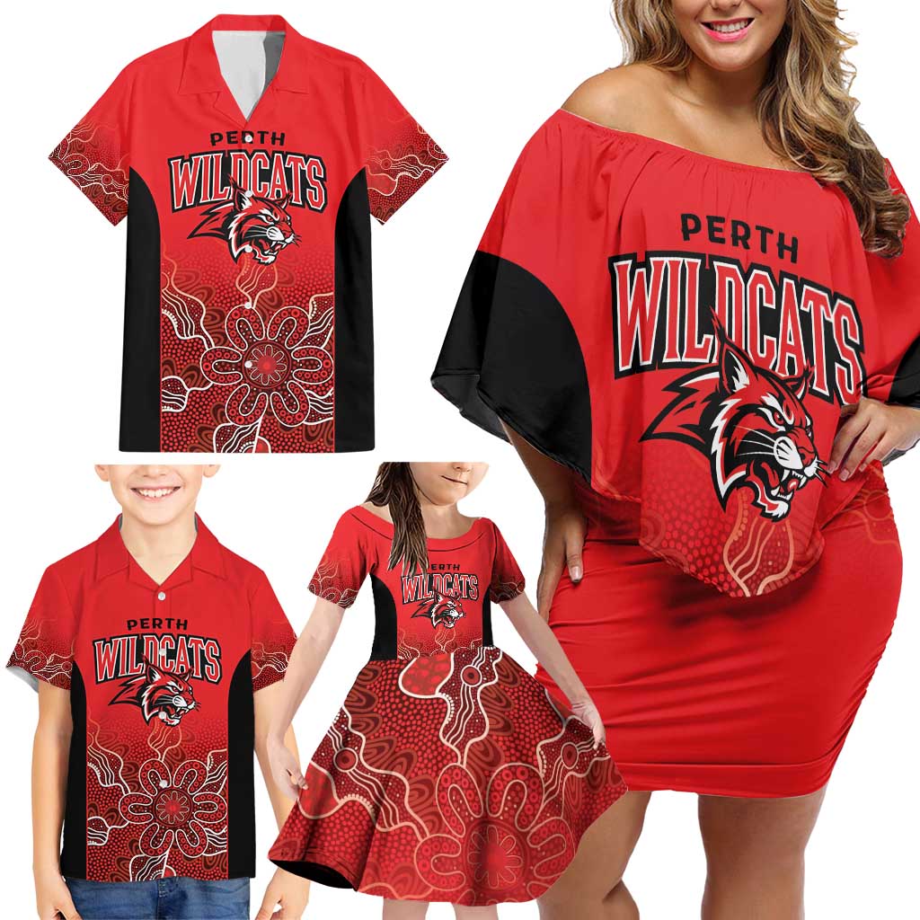 Basketball Custom Perth Family Matching Off Shoulder Short Dress and Hawaiian Shirt Simple Australian Dot Art - Aussie Hoodie
