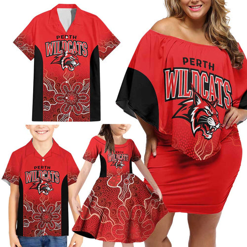 Basketball Custom Perth Family Matching Off Shoulder Short Dress and Hawaiian Shirt Simple Australian Dot Art - Aussie Hoodie