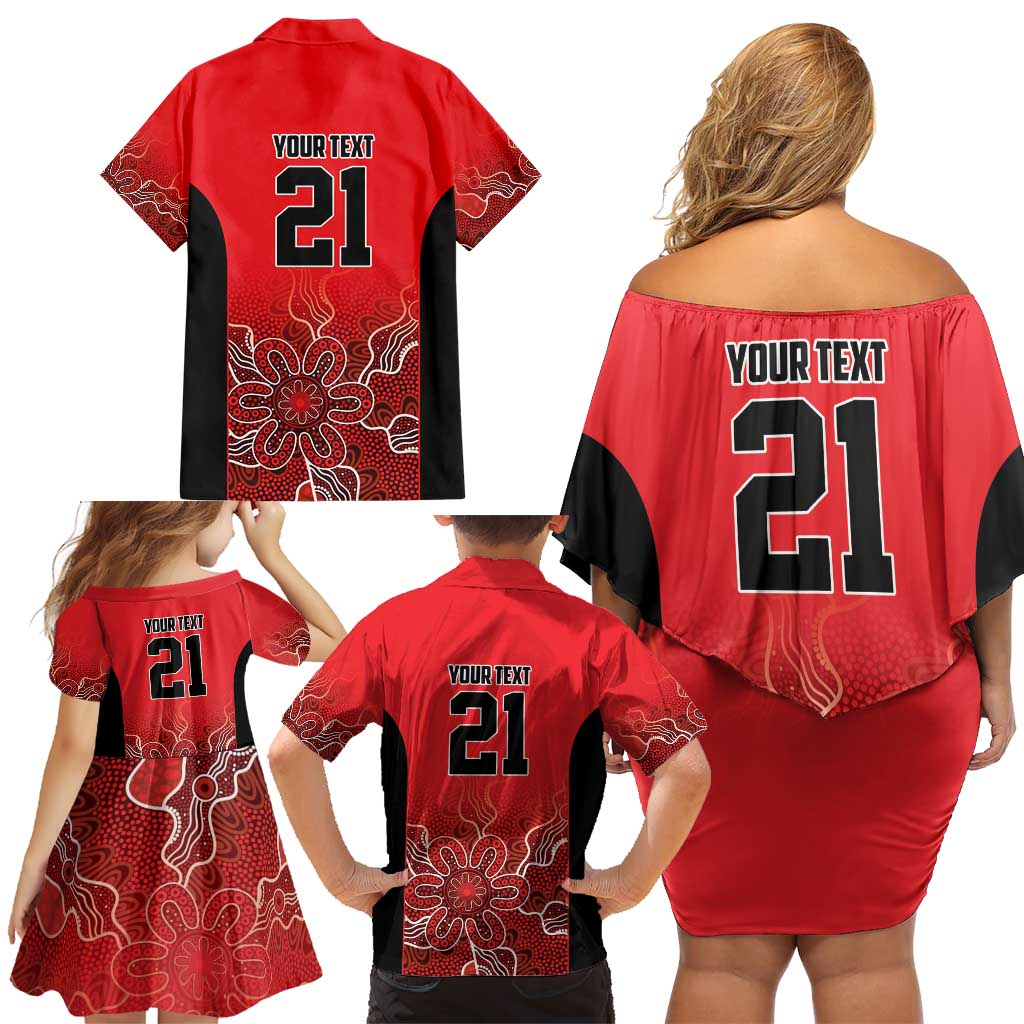 Basketball Custom Perth Family Matching Off Shoulder Short Dress and Hawaiian Shirt Simple Australian Dot Art - Aussie Hoodie