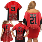 Basketball Custom Perth Family Matching Off Shoulder Short Dress and Hawaiian Shirt Simple Australian Dot Art - Aussie Hoodie