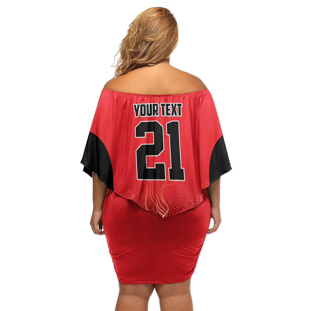 Basketball Custom Perth Family Matching Off Shoulder Short Dress and Hawaiian Shirt Simple Australian Dot Art - Aussie Hoodie
