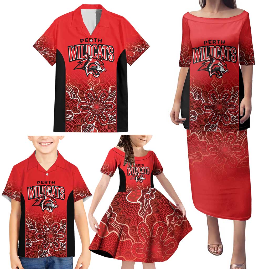 Basketball Custom Perth Family Matching Puletasi and Hawaiian Shirt Simple Australian Dot Art - Aussie Hoodie