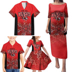 Basketball Custom Perth Family Matching Puletasi and Hawaiian Shirt Simple Australian Dot Art - Aussie Hoodie
