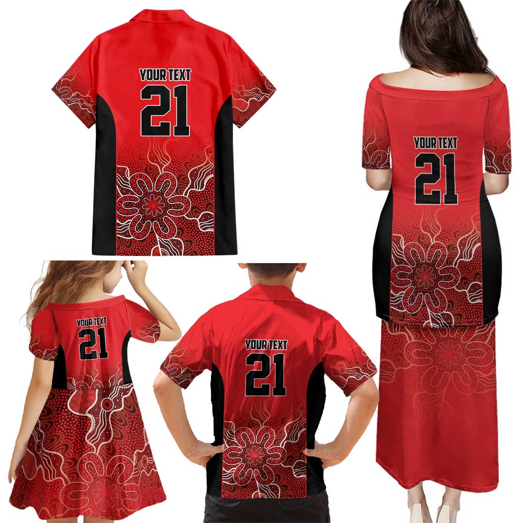 Basketball Custom Perth Family Matching Puletasi and Hawaiian Shirt Simple Australian Dot Art - Aussie Hoodie