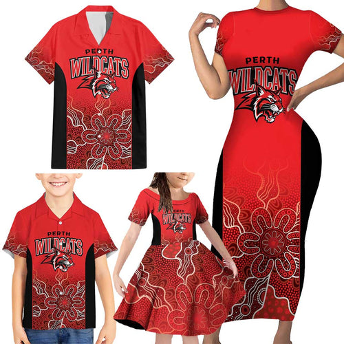 Basketball Custom Perth Family Matching Short Sleeve Bodycon Dress and Hawaiian Shirt Simple Australian Dot Art - Aussie Hoodie