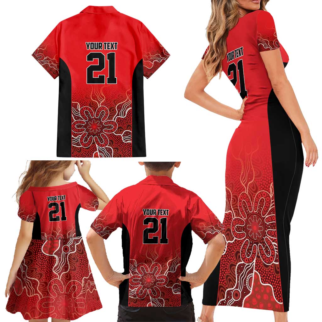 Basketball Custom Perth Family Matching Short Sleeve Bodycon Dress and Hawaiian Shirt Simple Australian Dot Art - Aussie Hoodie