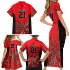 Basketball Custom Perth Family Matching Short Sleeve Bodycon Dress and Hawaiian Shirt Simple Australian Dot Art - Aussie Hoodie