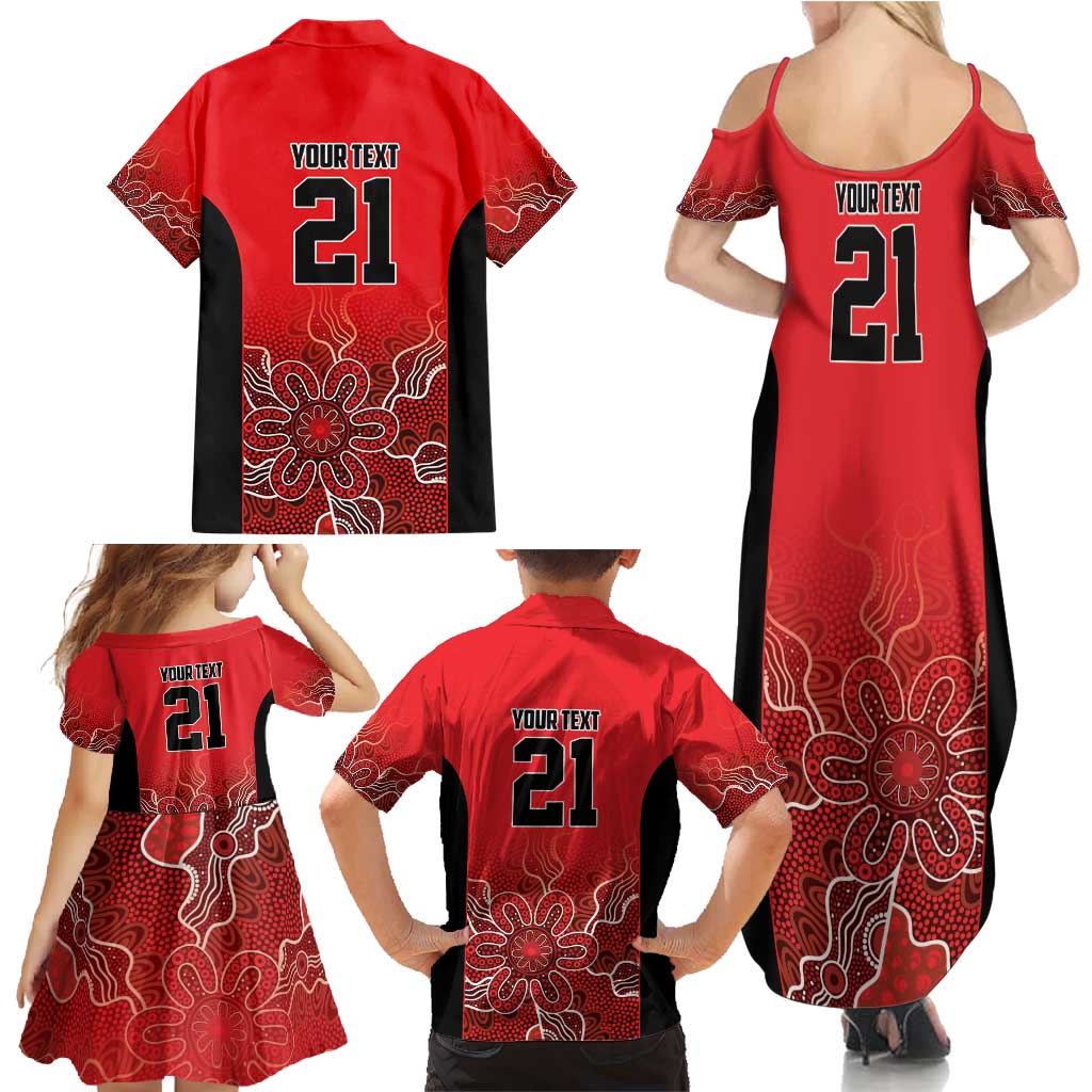 Basketball Custom Perth Family Matching Summer Maxi Dress and Hawaiian Shirt Simple Australian Dot Art - Aussie Hoodie