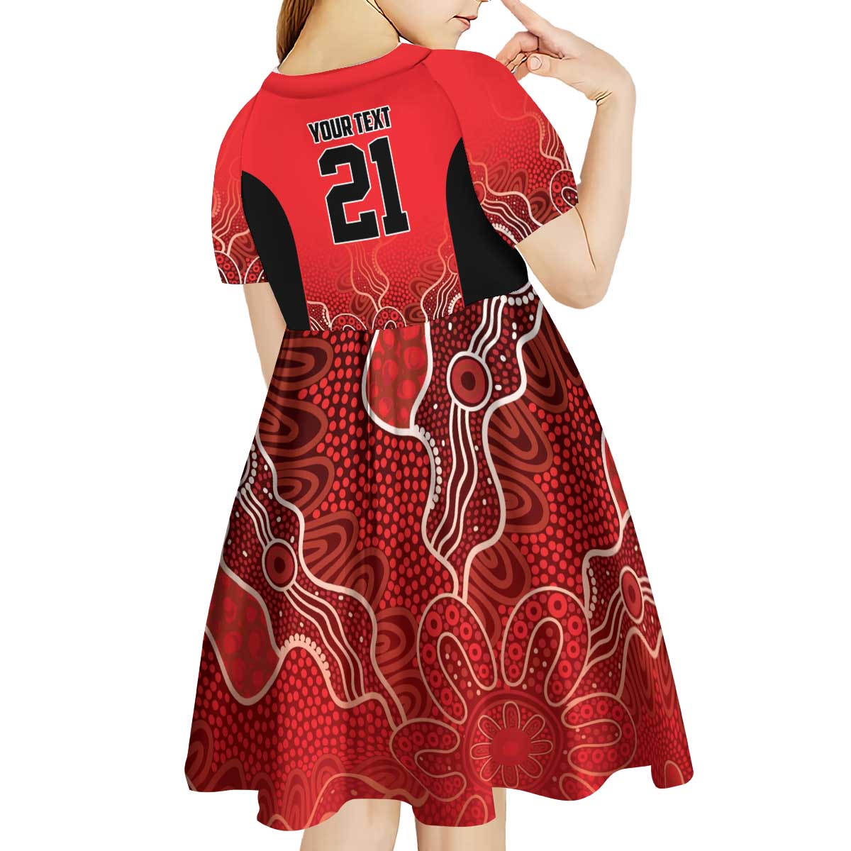 Basketball Custom Perth Kid Short Sleeve Dress Simple Australian Dot Art - Aussie Hoodie