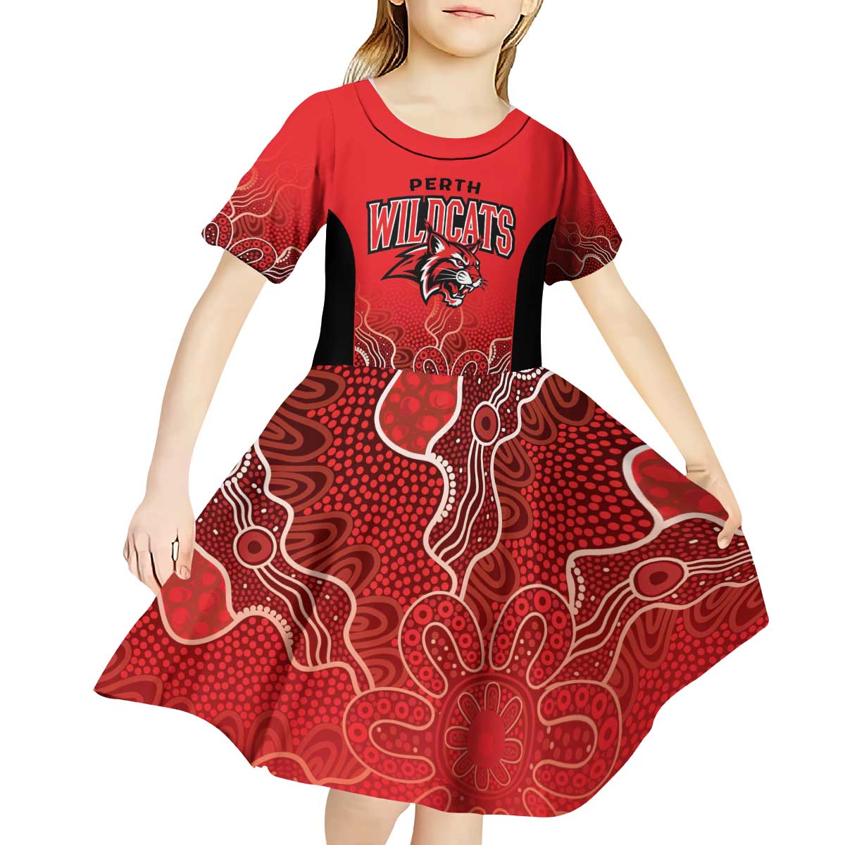 Basketball Custom Perth Kid Short Sleeve Dress Simple Australian Dot Art - Aussie Hoodie
